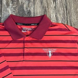 Nike Golf Tour Performance Dri-Fit Men’s Polo size Large Red with stripes